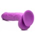 DILDO REALÍSTICO C/ TESTÍCULOS 21 CM MORADO