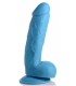 REALISTIC DILDO W/ TESTICLES 21 CM BLUE