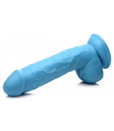 DILDO REALISTICO CON TESTICOLI 21 CM BLU
