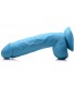 DILDO REALISTE A TESTICULES 21 CM BLEU