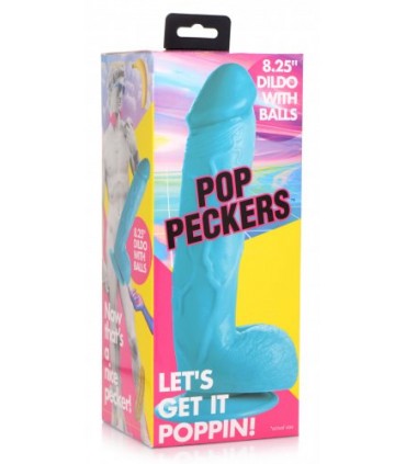 DILDO REALISTICO CON TESTICOLI 21 CM BLU