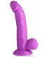 REALISTIC DILDO W/ TESTICLES 19 CM PURPLE