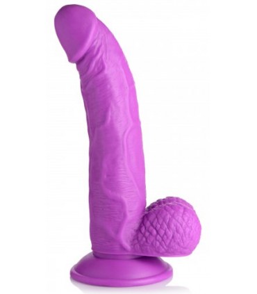 DILDO REALISTICO CON TESTICOLI 19 CM VIOLA
