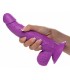 DILDO RÉALISTE A TESTICULES 19 CM VIOLET