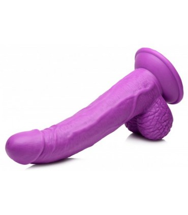 DILDO REALISTICO CON TESTICOLI 19 CM VIOLA