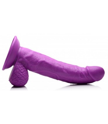 DILDO REALISTICO CON TESTICOLI 19 CM VIOLA
