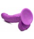 REALISTIC DILDO W/ TESTICLES 19 CM PURPLE