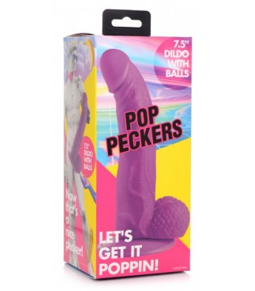 DILDO REALISTICO CON TESTICOLI 19 CM VIOLA