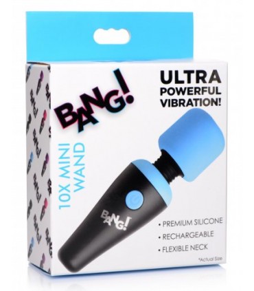 MINI MASAJEADOR WAND 10 FUNCIONES USB AZUL