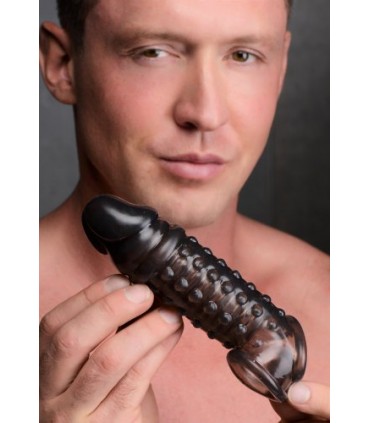 FUNDA PARA PENE ESTRÍADA ALARGA 3'8 CM OSCURA