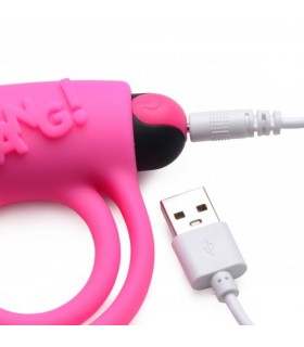 PINK USB SILICONE VIBRATING RING WITH CONTROL