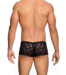 ROSE LACE BOY BLACK SHORTS S/M