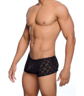 ROSE LACE BOY BLACK SHORTS L/XL