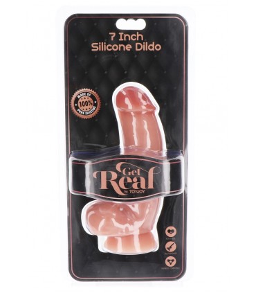PENE SILICONE 18 CM CON TESTICOLI IN CARNE