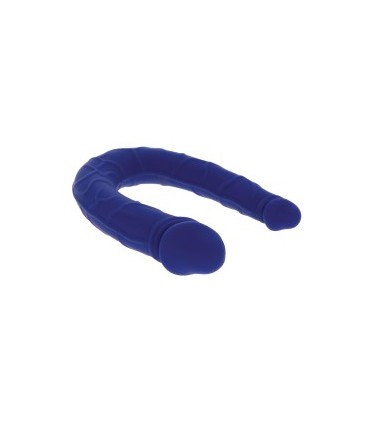DOPPIO PENE IN SILICONE 30 CM BLU