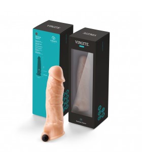 REALISTIC PENIS SHEATH S7 FLESH 21 CM W/ VIBRATION