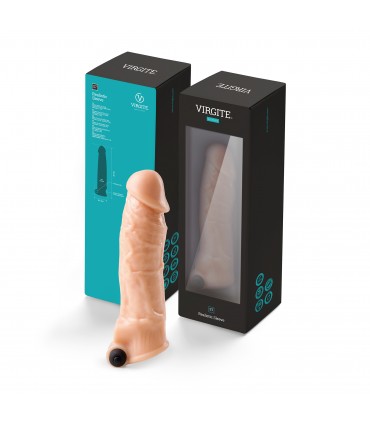 REALISTIC PENIS SHEATH S7 FLESH 21 CM W/ VIBRATION