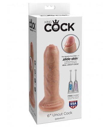 KING COCK UNCUT PENE REALÍSTICO 6&quot; (15 CM)