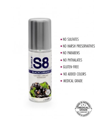 S8 WATER BASED LUBRICANT 125 ML CURRANT