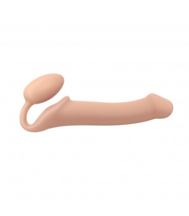 ARNÉS DILDO STRAP-ON FLEXIBLE SILICONA SUAVE NUDE L