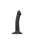 DILDO C/VENTOSA APTO ARNÉS DUAL DENSITY FLEXIBLE NEGRO S