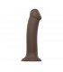 DILDO C/VENTOSA APTO ARNÉS DUAL DENSITY FLEXIBLE CHOCOLATE XL