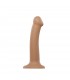 DILDO C/VENTOSA APTO ARNÉS DUAL DENSITY FLEXIBLE CARAMELO M