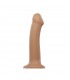 DILDO C/VENTOSA APTO ARNÉS DUAL DENSITY FLEXIBLE CARAMELO L