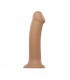 DILDO C/VENTOSA APTO ARNÉS DUAL DENSITY FLEXIBLE CARAMELO XL