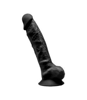 SILEXD SILICONE DILDO MODEL 1 9" BLACK