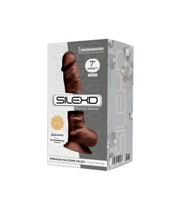SILEXD SILICONE DILDO MODEL 1 7" BROWN