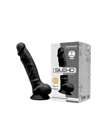SILEXD SILIKON DILDO MODELL 1 7" SCHWARZ