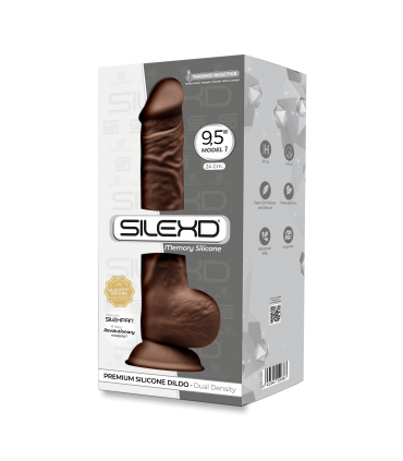 SILEXD SILICONE DILDO MODEL 3 9'5" BROWN