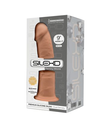 SILEXD SILICONE DILDO MODEL 2 9" CARAMEL