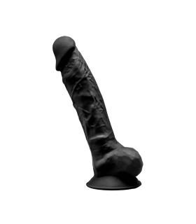 SILEXD SILICONE DILDO MODEL 1 8" BLACK