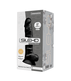 SILEXD SILICONE DILDO MODEL 1 8" BLACK