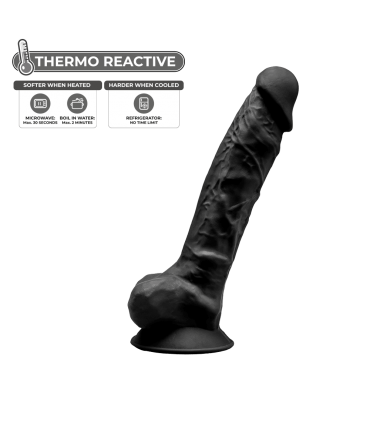 SILEXD SILICONE DILDO MODEL 1 8" BLACK