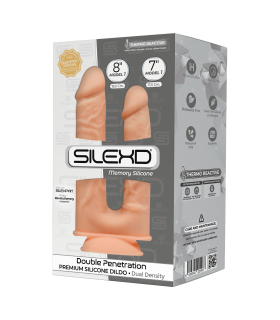 SILEXD SILICONE DILDO DOUBLE PÉNÉTRATION MODÈLE 1 7"+ 8"