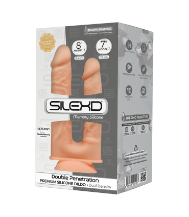SILEXD SILICONE DILDO DOUBLE PÉNÉTRATION MODÈLE 1 7"+ 8"