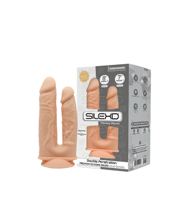 SILEXD SILICONE DILDO DOUBLE PÉNÉTRATION MODÈLE 1 7"+ 8"