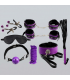 8 PIECES BONDAGE KIT -MORADO & NEGRO