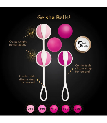 BOULES CHINOISES 3 BOULES DE GEISHA ROSE