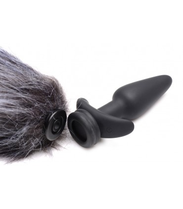 VIBRATORSTECKER MIT STEUERUNG UND 3 VERSCHIEDENEN SCHWÄNZEN