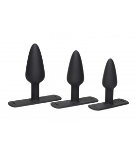 SET 3 PLUG EN SILICONE AVEC HARNAIS