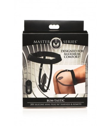 BOUCHON DE VIBRATEUR AVEC COMMANDE EN SILICONE ET AVEC HARNAIS