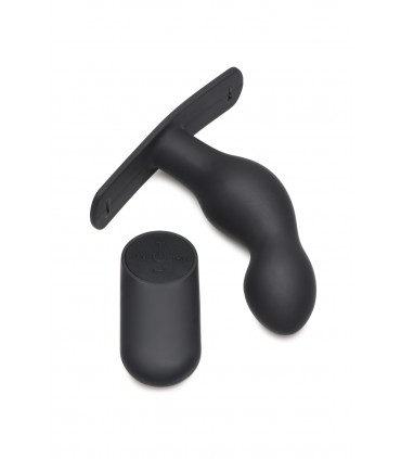 PLUG DE PROSTATE VIBRANT AVEC CONTRÔLE EN SILICONE ET AVEC HARNAIS