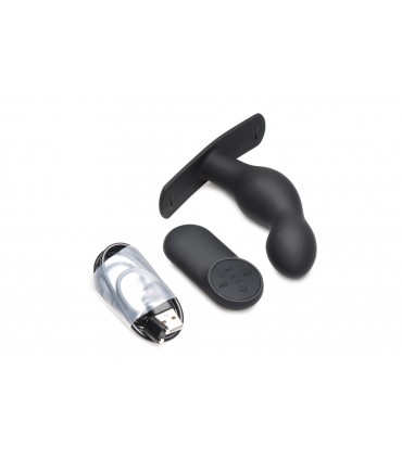 VIBRATING PROSTATE PLUG W/ SILICONE CONTROL AND W/ HARNESS
