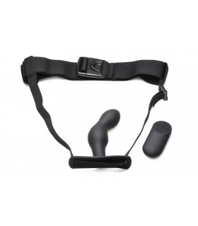 VIBRIERENDER PROSTATA-PLUG MIT SILIKONKONTROLLE UND MIT HARNESS