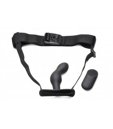 PLUG DE PROSTATE VIBRANT AVEC CONTRÔLE EN SILICONE ET AVEC HARNAIS