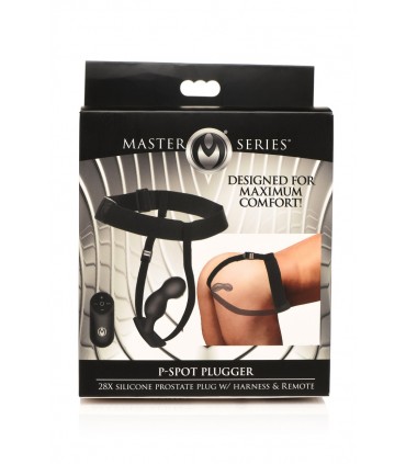 VIBRIERENDER PROSTATA-PLUG MIT SILIKONKONTROLLE UND MIT HARNESS